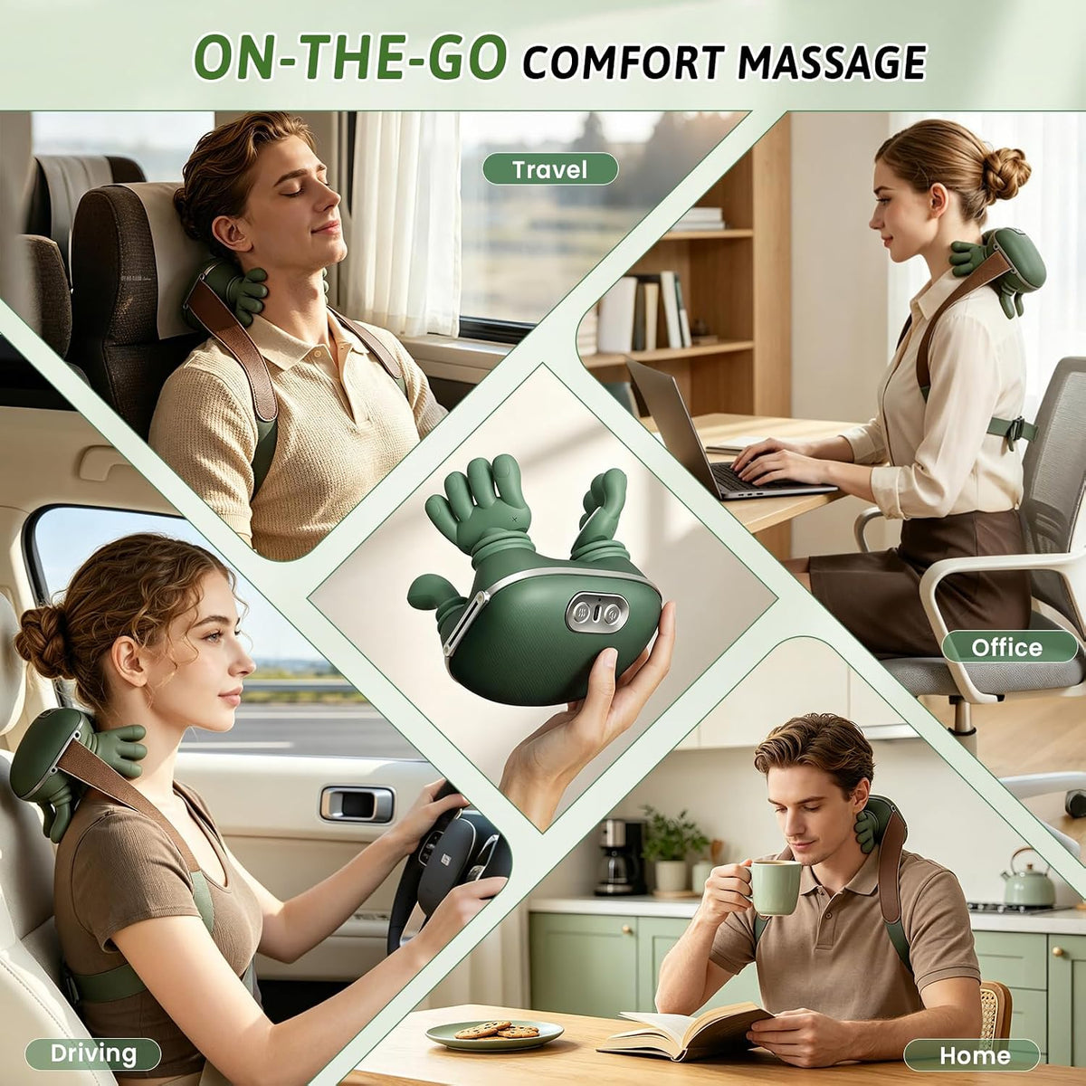 4D Neck Massager with Heat, Deep Tissue Pain Relief,Shoulder Massager Neck, Back & Hand Massager, Heating Function, Deep Tissue Pain Relief, Muscle Relaxation, Ideal Gift