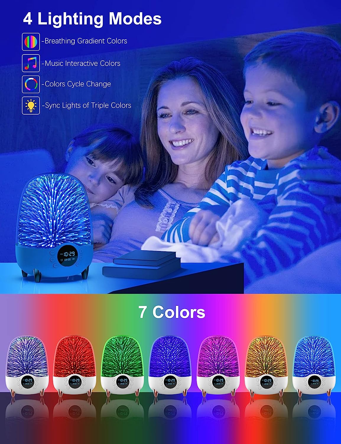 Night Light Bluetooth Speaker, Eyesound 3D Galaxy Table Lamp RGB Colour Changing LED,Bedside Lamps 3000mAh Battery with Remote Control,Desk Nightlight for Bedroom Living Room,Gift for Baby Kids Adults