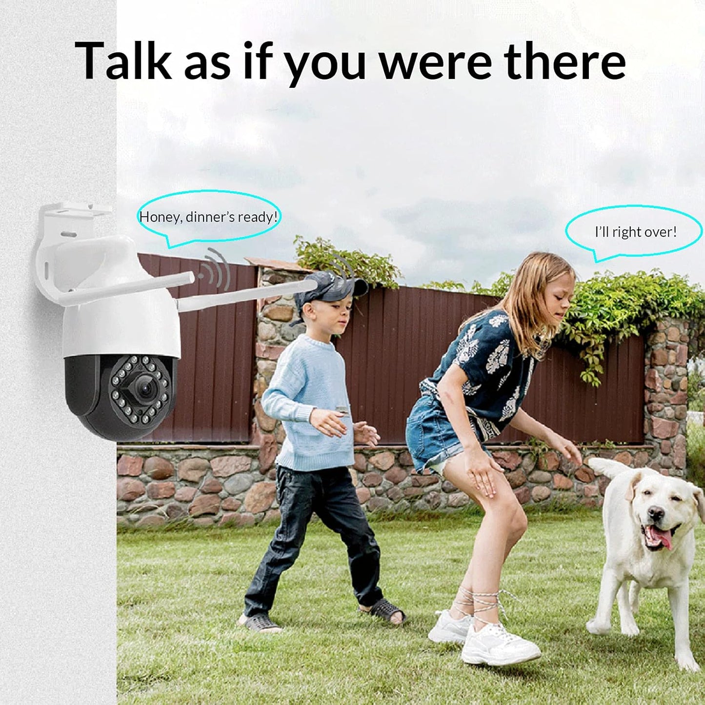 Like a New Condition NETVUE Security Camera (Without Box) Outdoor 360° View, CCTV Camera Outdoor with Clear IR Night Vision, WiFi Outdoor Camera, Outdoor Security Camera, 2-Way Talk, Motion Detection, Compatible with Alexa, Waterproof