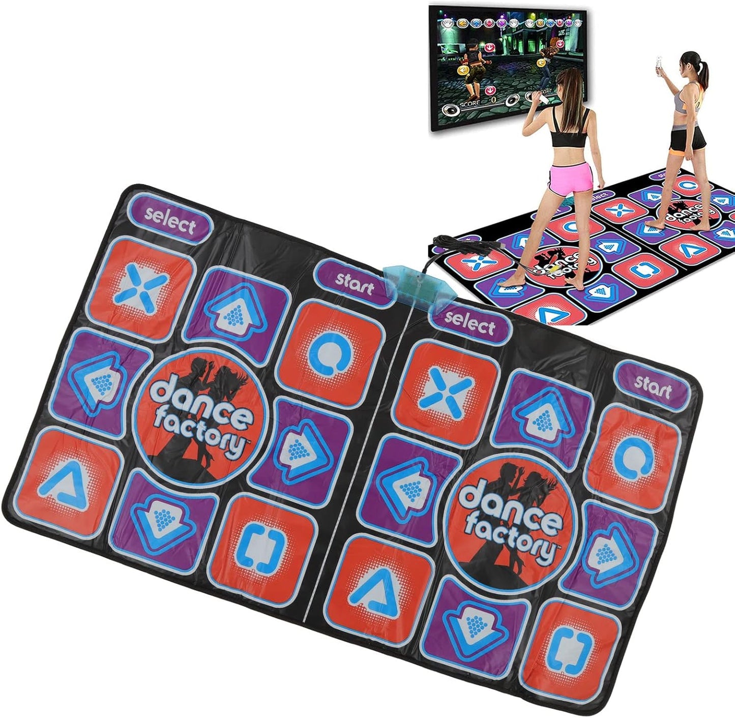 Electronic Dance Mat Wireless 2 Players,AV Interface Remote Control High Sensitivity TV Dance Floor Pad,Dance Floor Mat, Electronic PC Dancing Pad for Adults Family Home