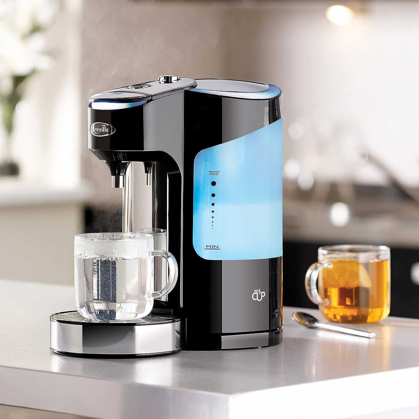 Breville HotCup Hot Water Dispenser | 3kW Fast Boil & Variable Dispense | 2.0L | Energy-efficient use | Gloss Black [VKJ318]