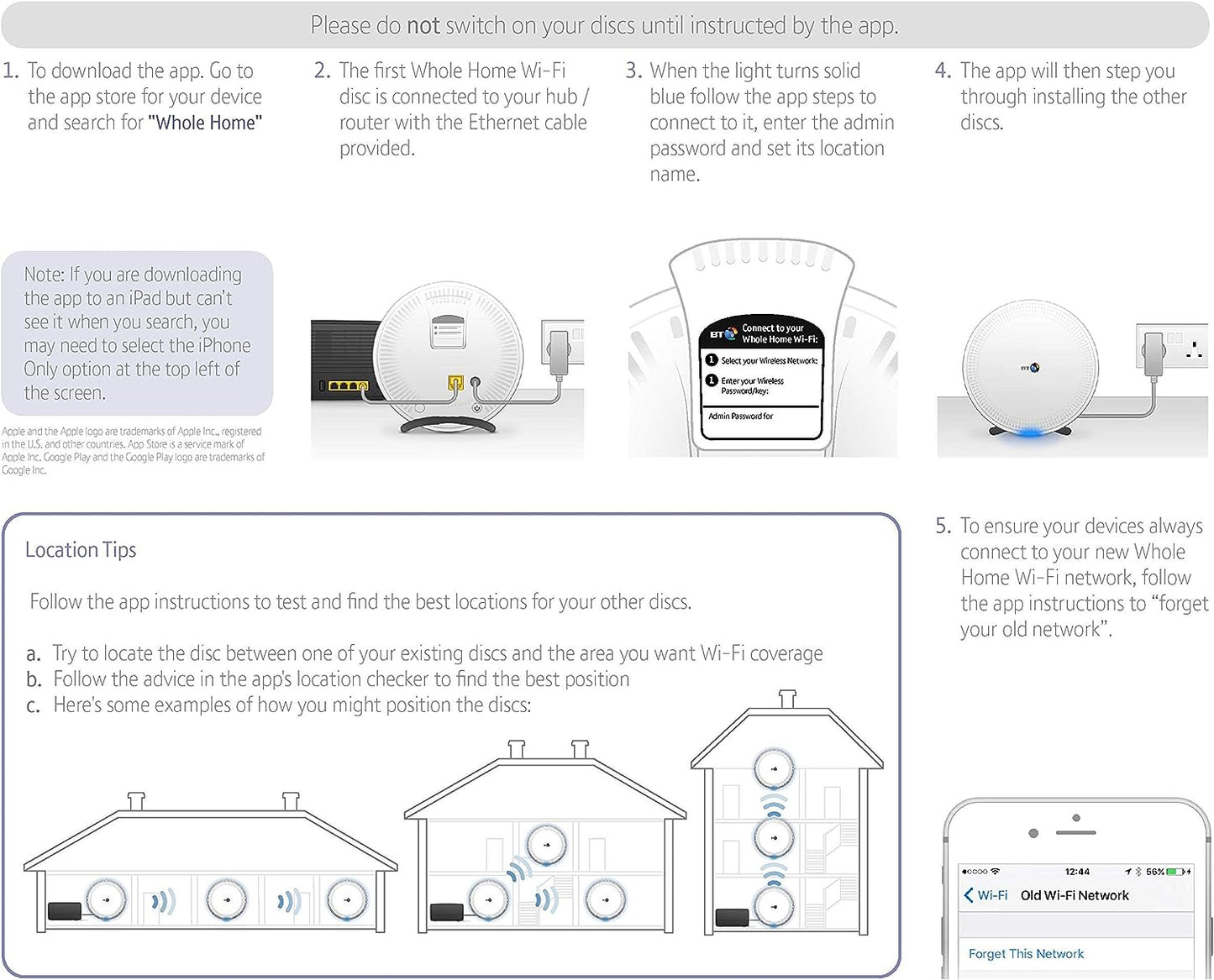 BT Whole Home Wi-Fi, Pack of 3 Discs, Mesh Wi-Fi for seamless, speedy (AC2600) connection, Wi-Fi everywhere in medium to large homes, App for complete control