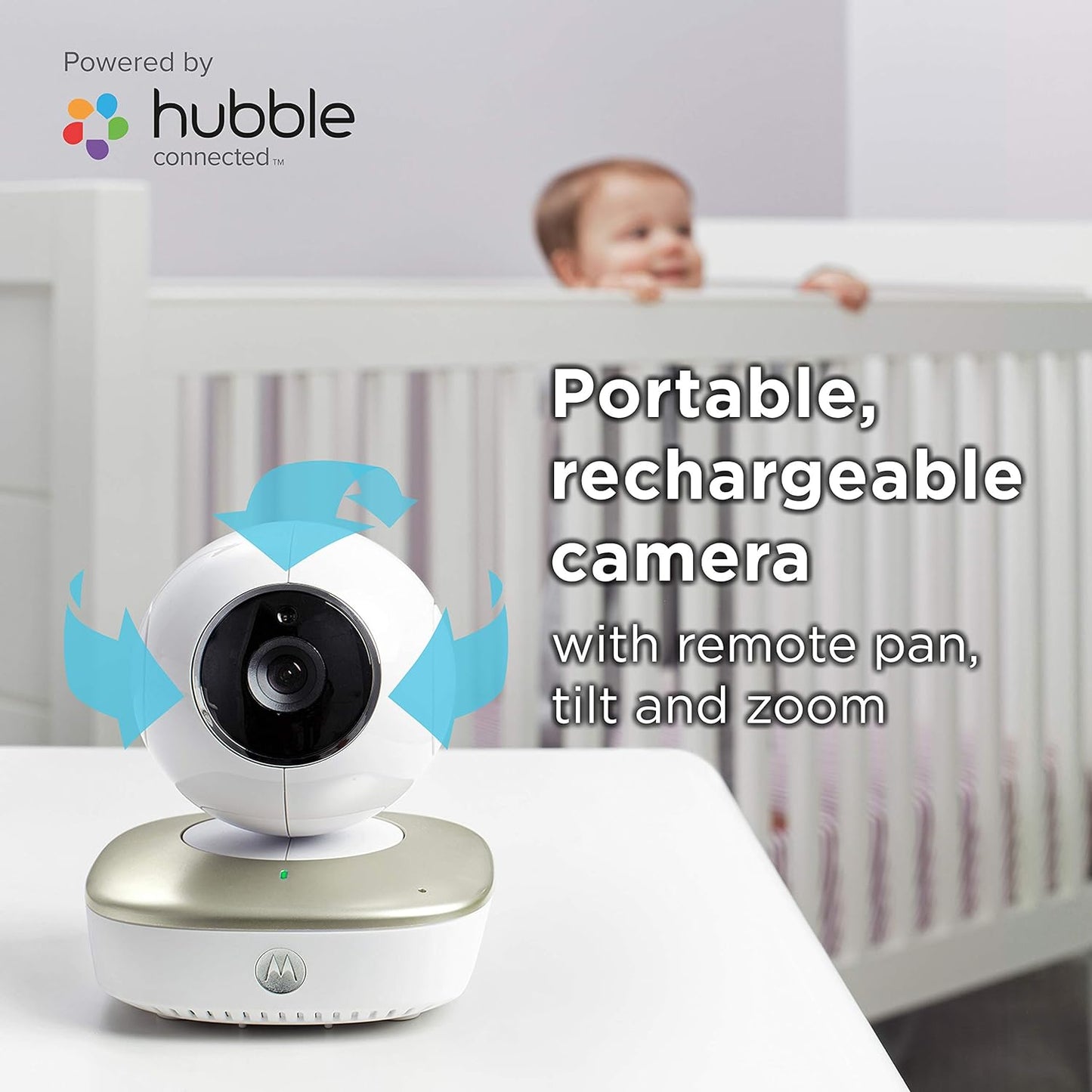 Motorola Smart Nursery Cam Portable Wi-Fi Video Baby Monitor Camera