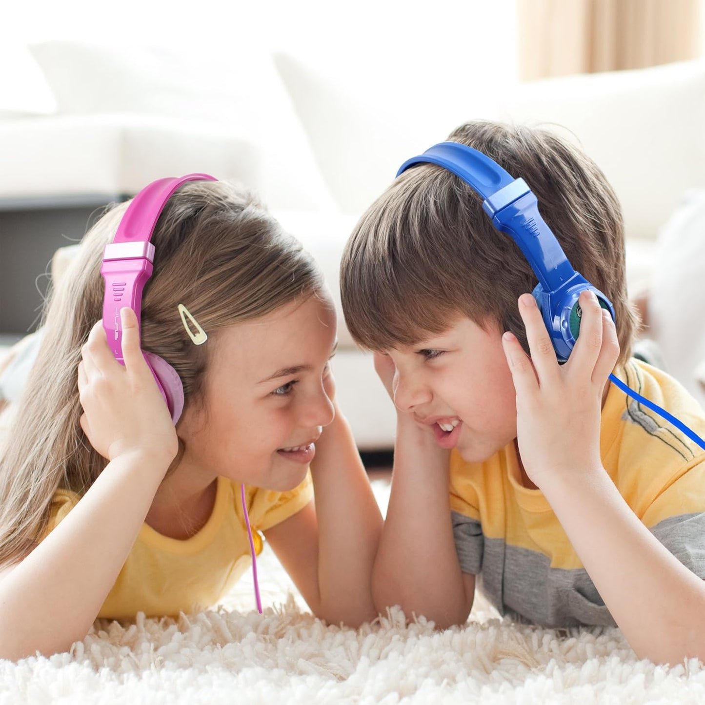 JLab JBuddies Kids - Safe Volume Regulator  Easy Volume Control  Comfy & Strong  With 8 3-D Stickers Volume Limiting Headphones, Guaranteed for Life - Purple