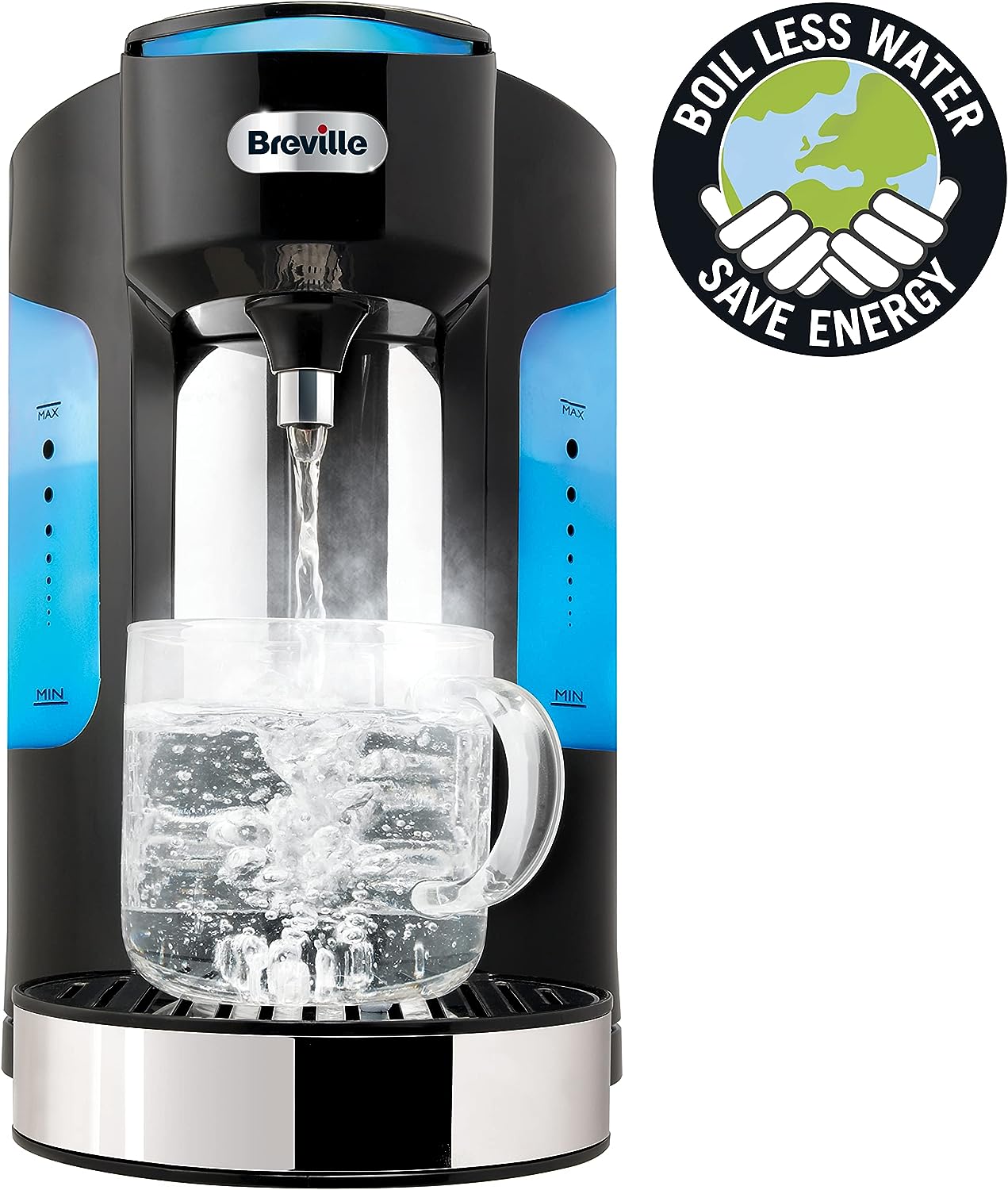 Breville HotCup Hot Water Dispenser | 3kW Fast Boil & Variable Dispense | 2.0L | Energy-efficient use | Gloss Black [VKJ318]