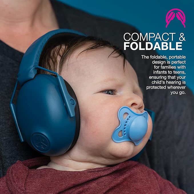 JLab JBuddies Protect Kids Ear Defenders - 23dB NRR Adjustable Ear Protectors for Children, Toddler, Boys & Girls - Hearing Protection Headphones - Foldable Children's Ear Defenders, Lilac