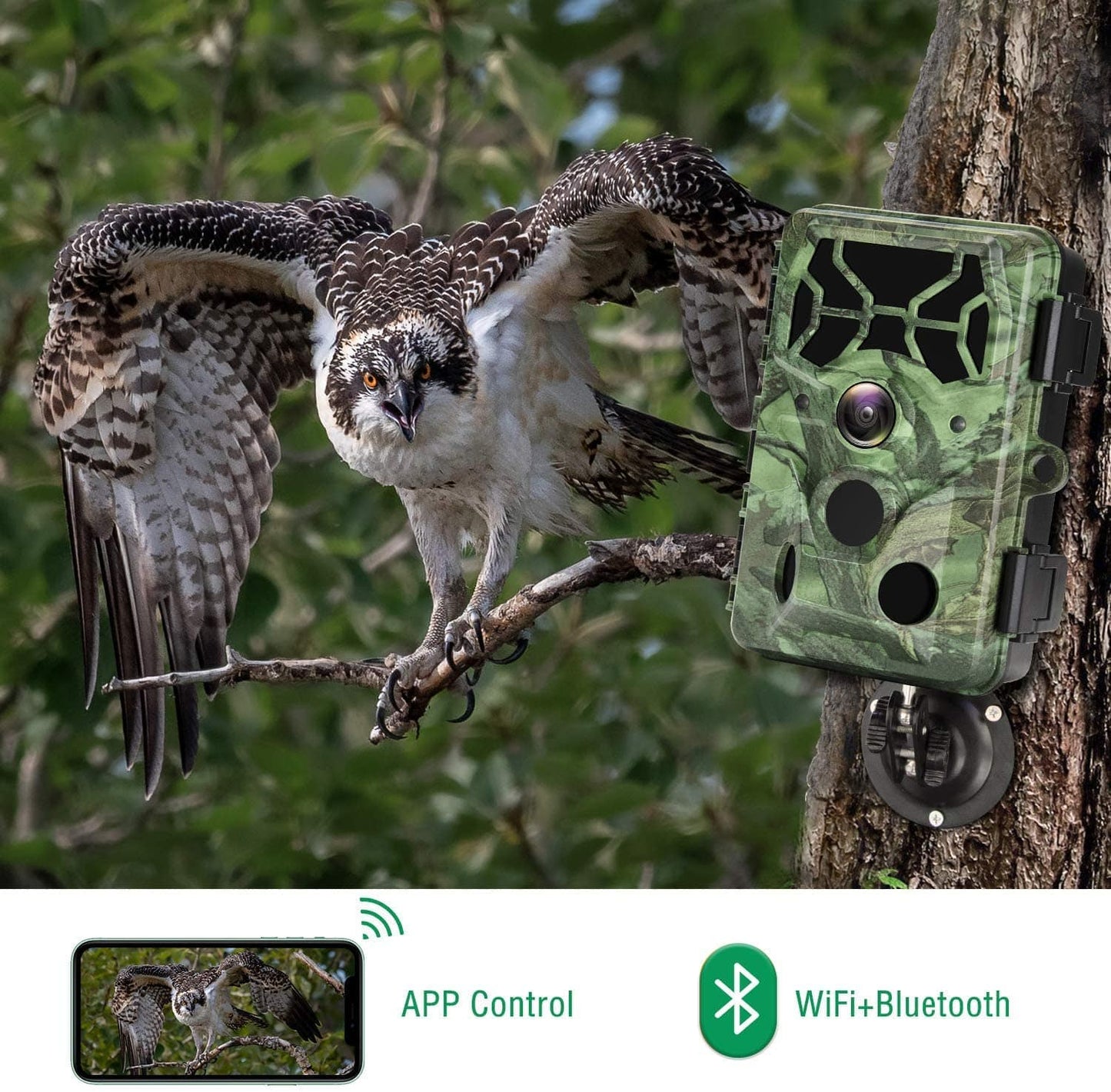 Campark T100 4K 30MP WiFi Bluetooth Trail Game Camera WIFI Connection & APP Control