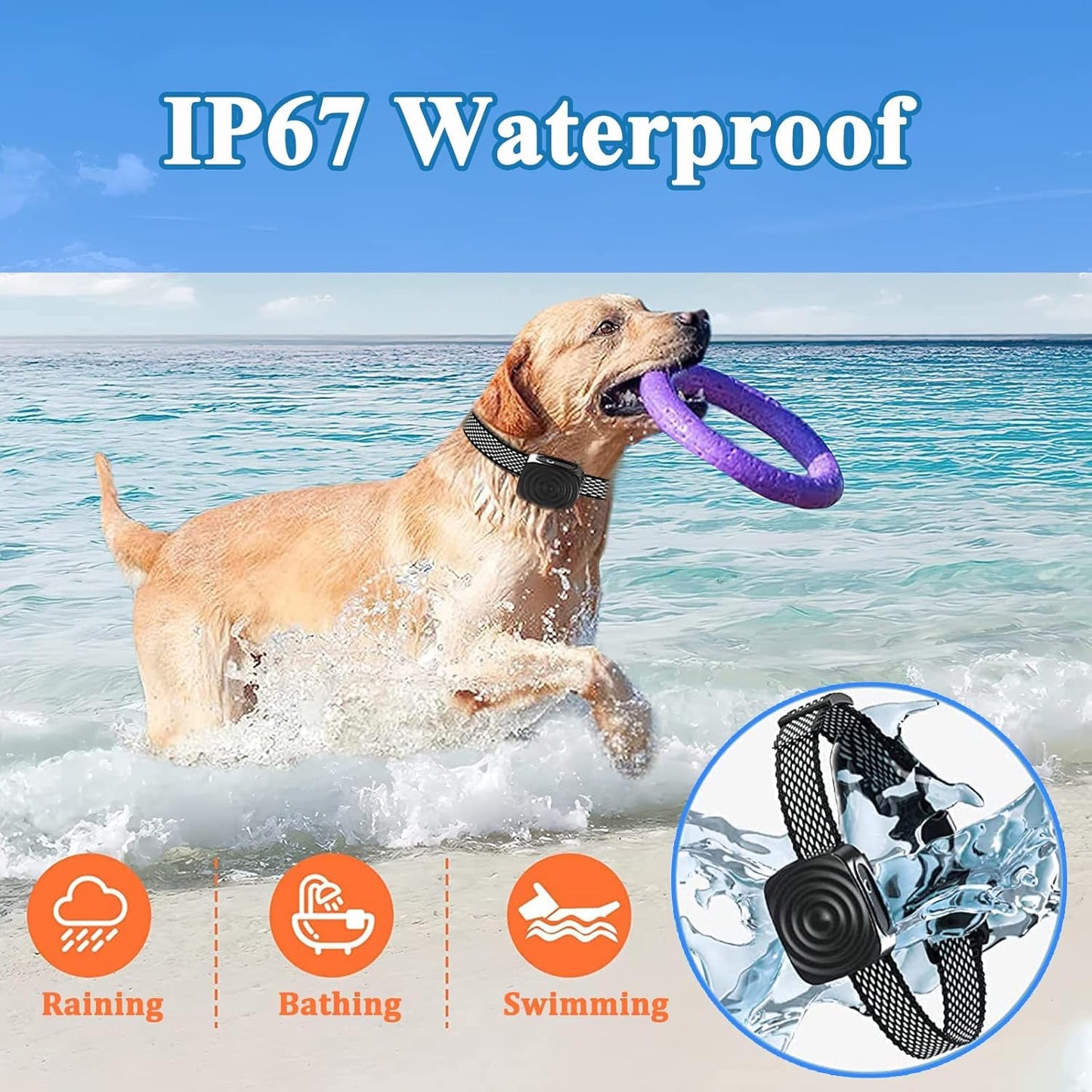 Prechkle Automatic Anti Bark Collar for Dogs, Safe Stop Barking Collar, No Shock Harmless Smart Bark Collar with IP67 Waterproof,Effective Vibration Sound Mode,5 Sensitivity Levels,Rechargeable -Black