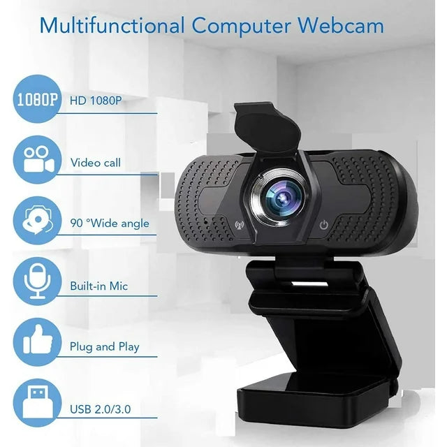 1080P Full HD Webcam for PC with Webcam Cover USB Camera for PC Desktop with Microphone Streaming Video Camera Clip On Web Cams Web Camera for PC\\/Laptop\\/Mac\\/Desktop\\/Macbook\\/Tablet