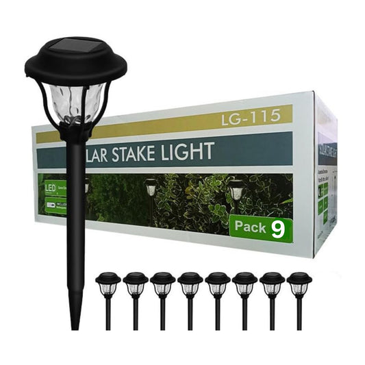 9pcs HomeRoots Outdoor Walkway Landscape Projection Lights Solar Power Garden Pathway Lights Waterproof Led Lamps