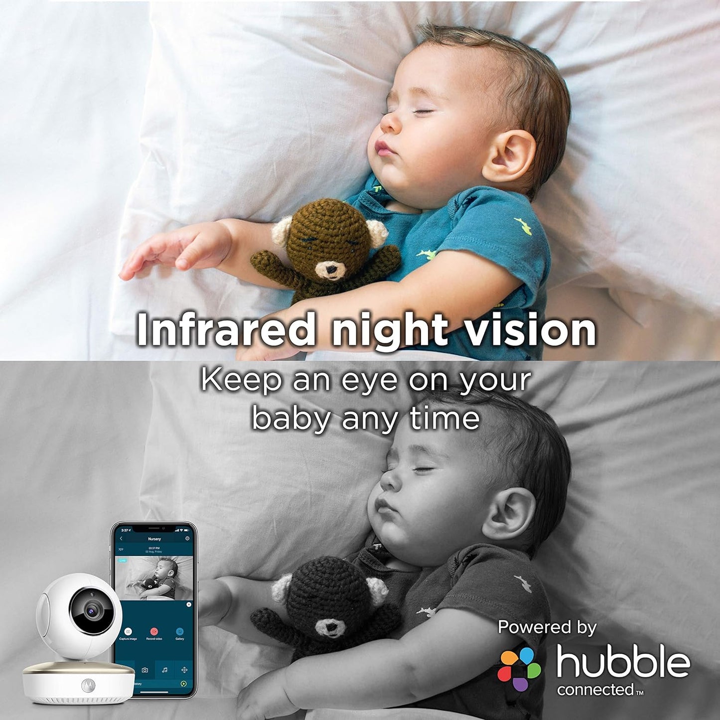 Motorola Smart Nursery Cam Portable Wi-Fi Video Baby Monitor Camera