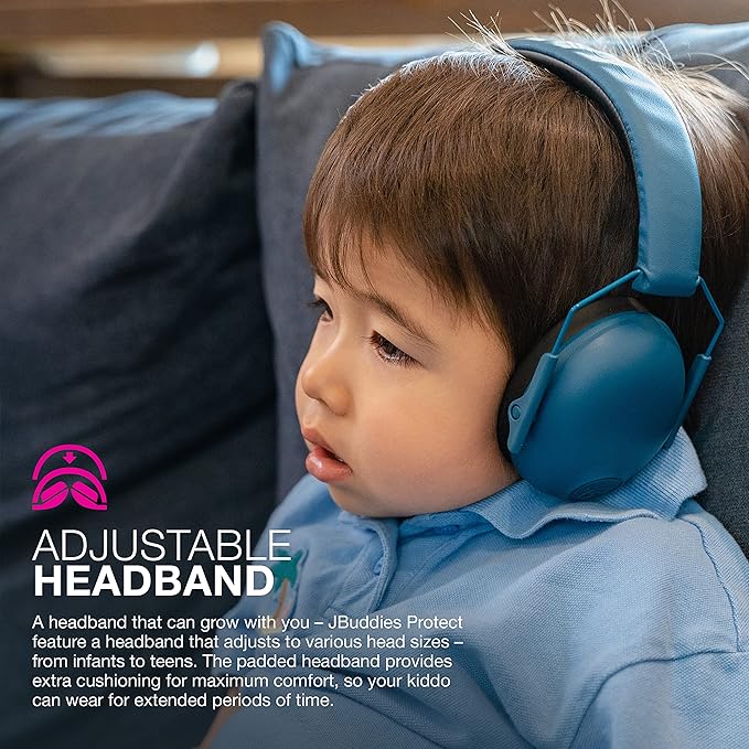 JLab JBuddies Protect Kids Ear Defenders - 23dB NRR Adjustable Ear Protectors for Children, Toddler, Boys & Girls - Hearing Protection Headphones - Foldable Children's Ear Defenders, Lilac
