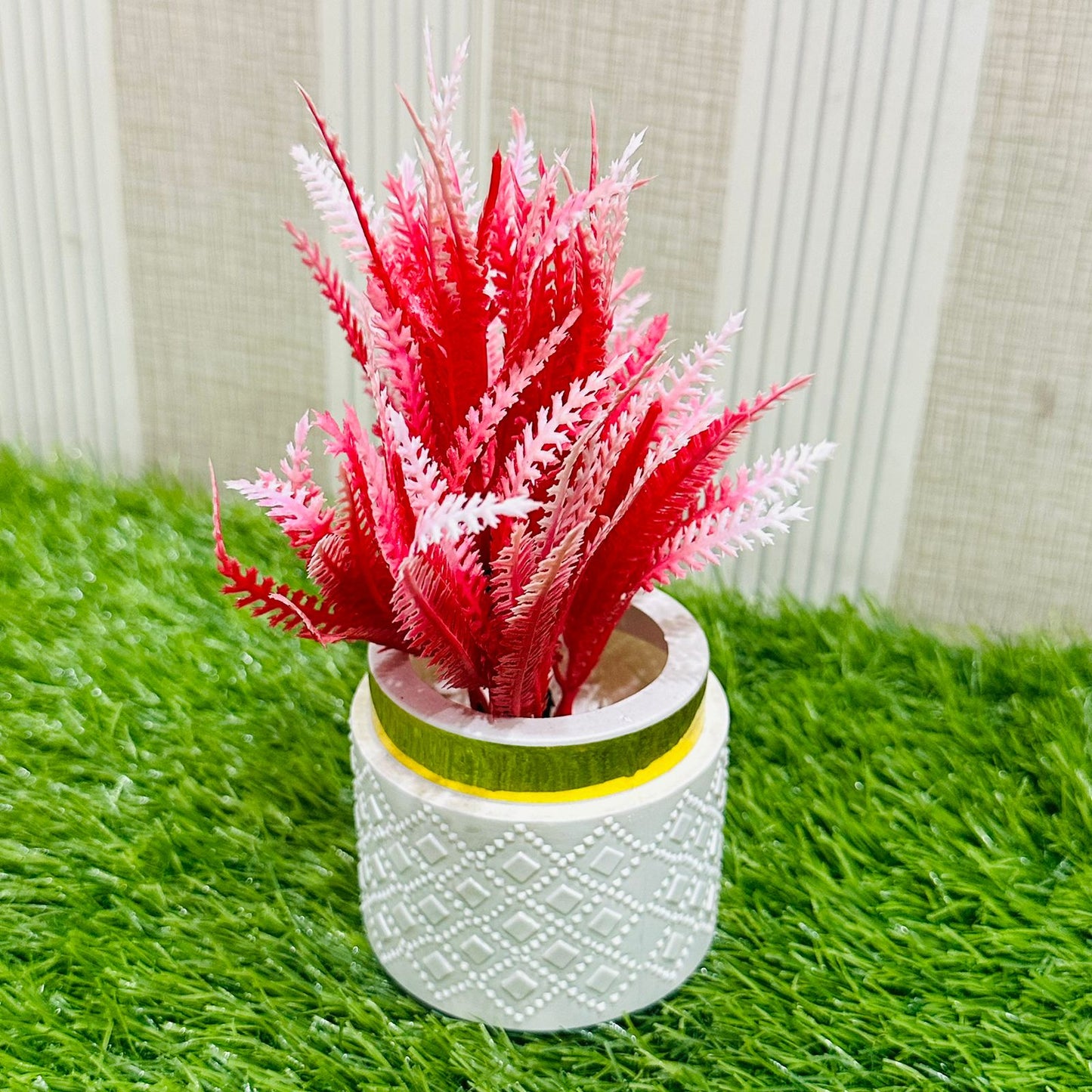 Artificial Wild Plant with White Pot | Washable | Best Used for Home Purposes and Office Decoration Table Top home decoration items flowers for home decoration