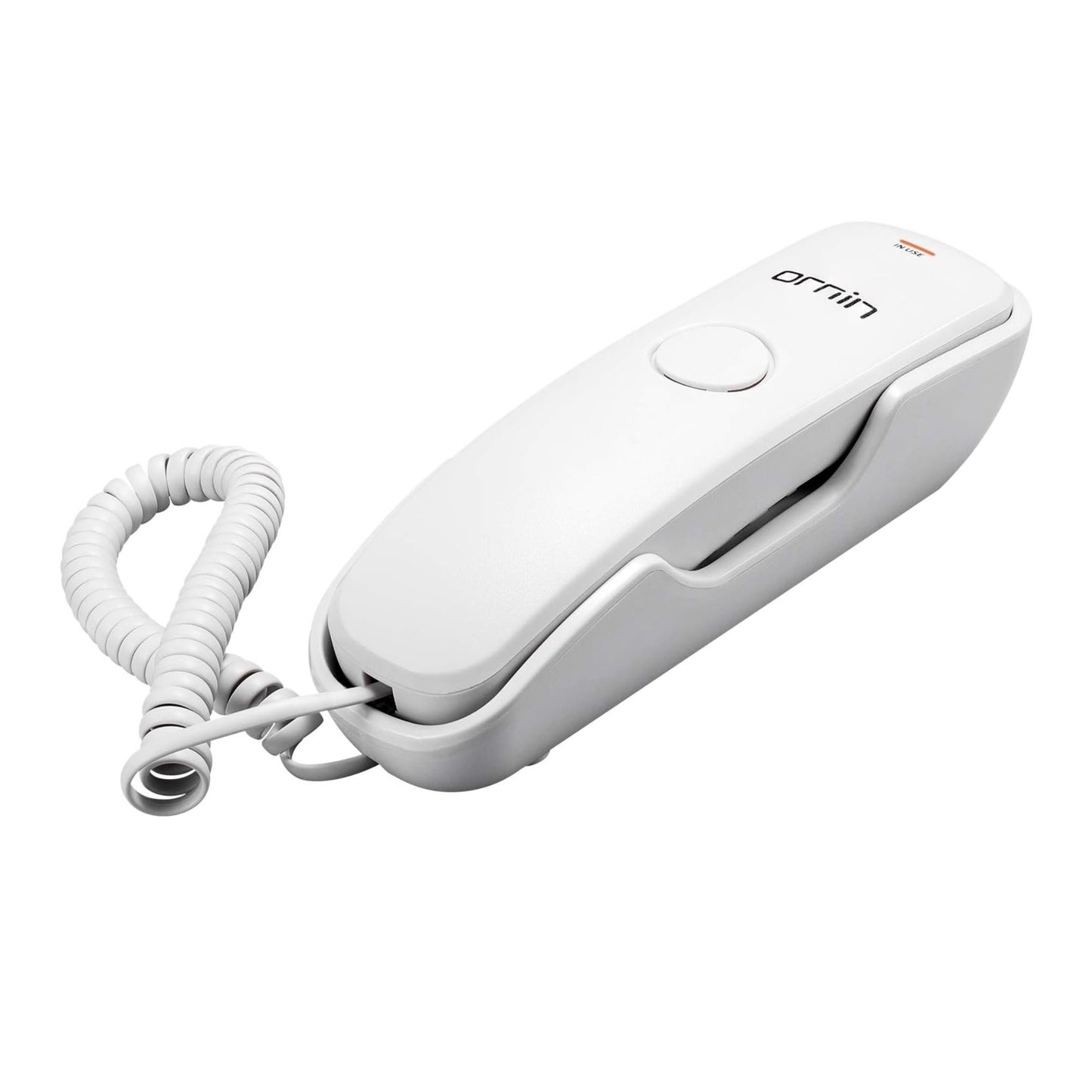 Ornin T102 Trimline Corded Telephone, Wall mountable, Last Number Redial, Mute, M1/M2 One Touch Memory, Ringer Volume Adjustable(White)-UK Version