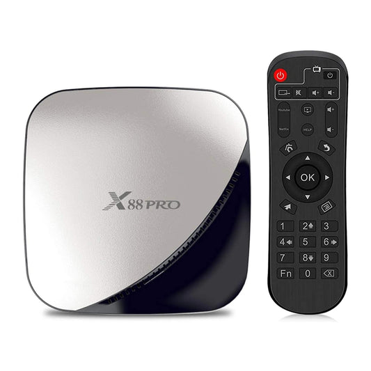 X88 PRO TV Box 2GB RAM 16GB ROM RK3318 Quad-Core 64bit Android Box 9.0, Cortex-A53 Dual WiFi 2.4GHz/5GHz Support 4K 3D Video Media Player