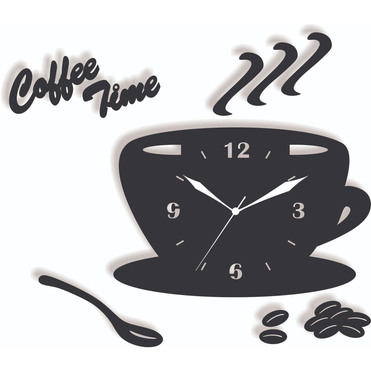 Coffee Cup-Shaped Wall Clock 3D new Wooden Wall Clock Modern Kitchen Home Decor Numeral Time Clock Creative wall clock