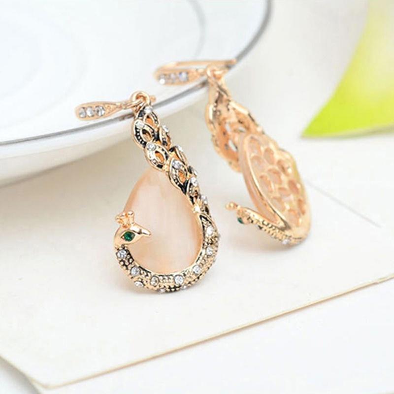 (Necklace + earrings)Women's Elegant Drops Rhinestone Pendant Hook Earrings Jewelry 1set/3pcs