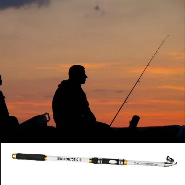 1pc Portable Fishing Rod Ultralight Carbon Fiber Telescopic Pole - White, 3.6M