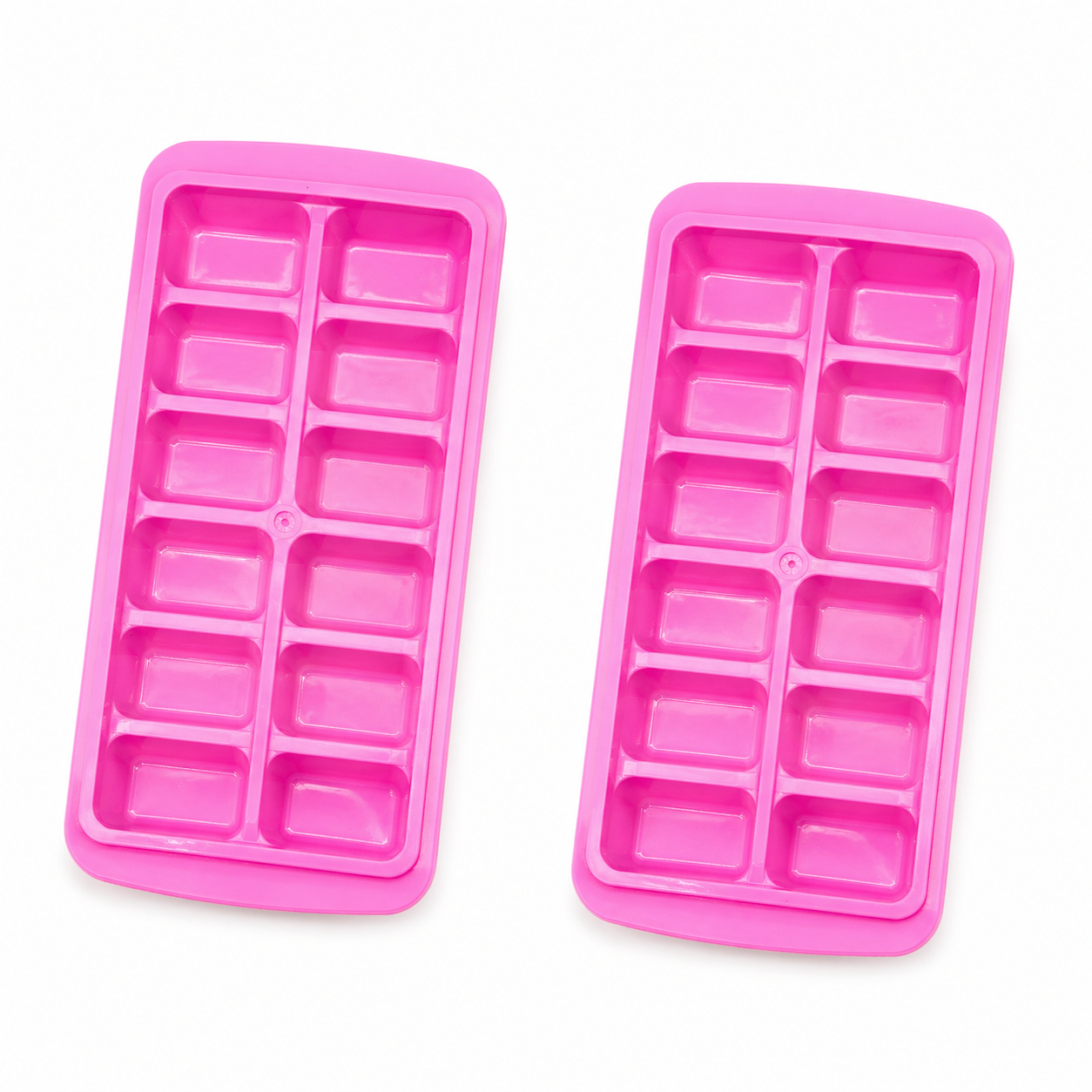 Ice cube tray 12 cube (Pack 2) Easy To Release Ice Trays, Ice Mould, Ice Cubes Maker, Single Rope Handle Design Home Shop