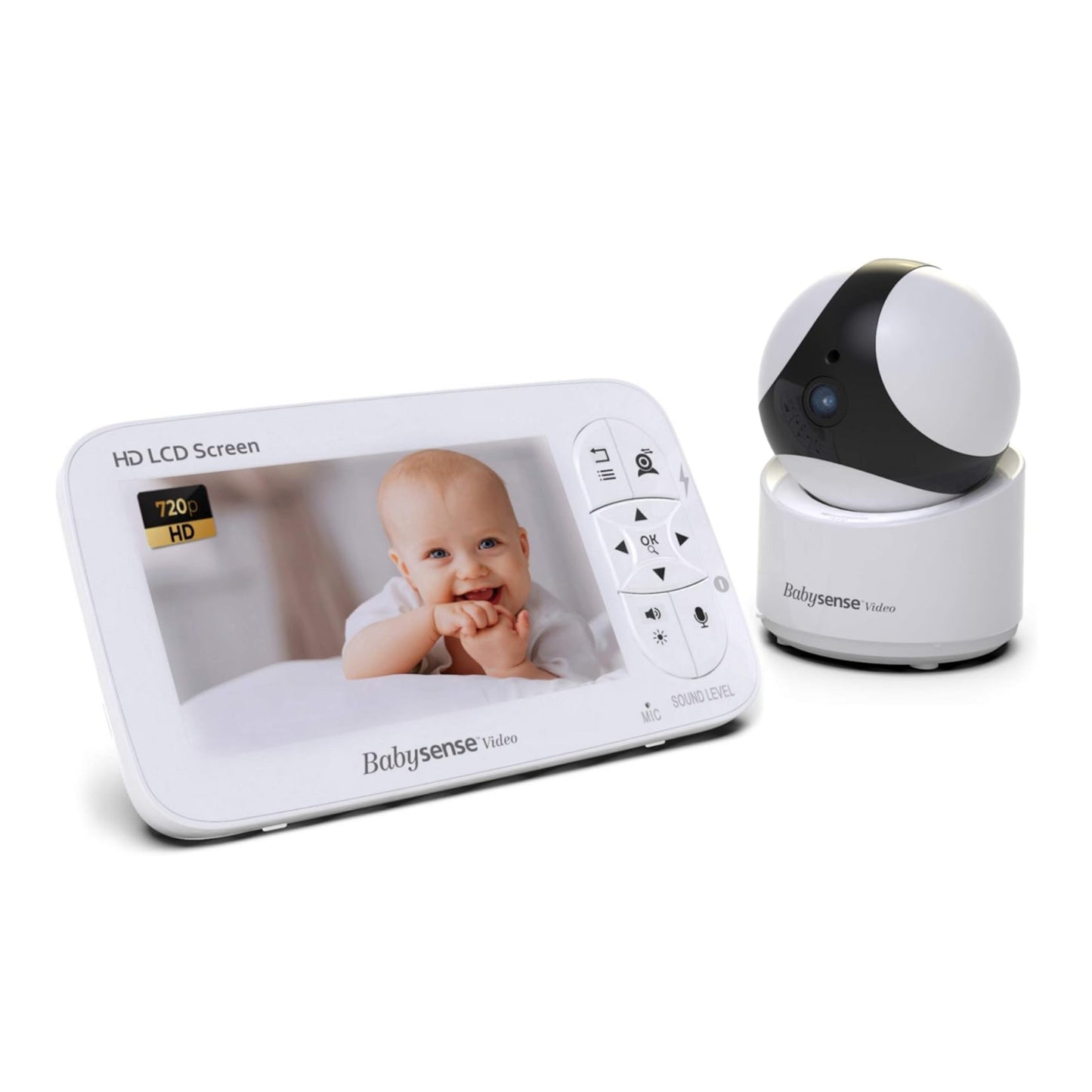 Babysense 5" HD Baby Monitor, Video Baby Monitor with Pan Tilt Zoom Camera and Large 5 Inch Display – Two-Way Talk-Back Audio, Zoom, Long Range, Night Vision, Secure Hack-Free Baby Monitor Camera