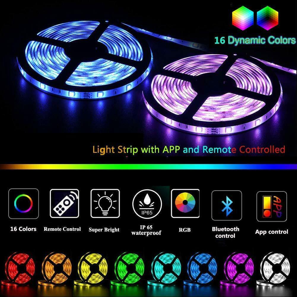 10M WiFi RGB Strip Lights Smart LED Strip Lights Work with Alexa, Google Home, IFTTT, Wireless RGB Led Lights Strip 300LED with Remote and Power Supply(10M/Reel)