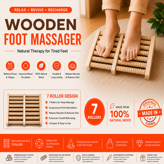 Foot Massager - Dual Foot Massager for Plantar Fasciitis and Stress Relief - Relaxation Gifts for Women and Men, Relieve Aching Heels, Wound Arch, Neuropathy 7 Roller