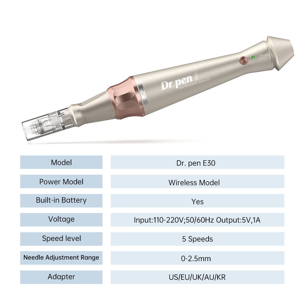 Dr. Pen Ultima E30 Wireless Microneedling Pen PMU Pen Dual-Use with 12Pcs (2X 12P 10X 36) Cartridges Derma Pen for Skin Care & Permanent Makeup ULTIMA-E30KIT-UK