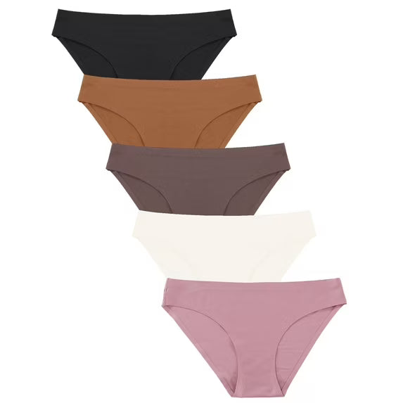 Finetoo Seamless Underwear For Women No Show Stretch Bikini Panties Soft Hipster Briefs XS-XL 5 Pack