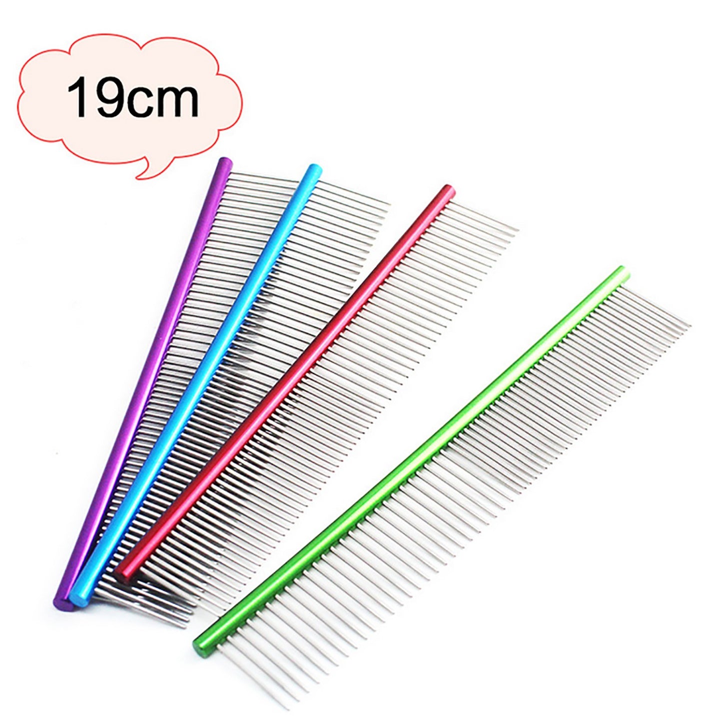 19 cm High Quality Pet Comb Professional Stainless Steel Grooming Combs Cleaning Brush Removes Loose Tangles Knots for Dogs Cats