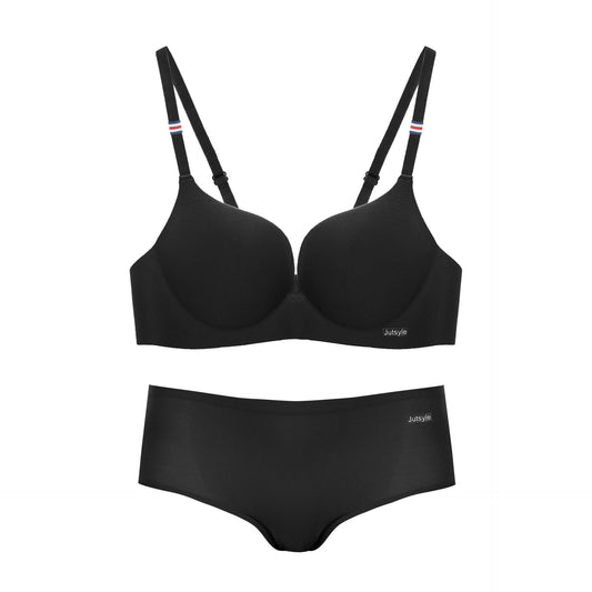 Comfortable Bra for Women Push Up Lingerie Seamless Bra  set Bralette Wire Free Brassiere Female Underwear (Color : Black, Cup Size : 34,75)