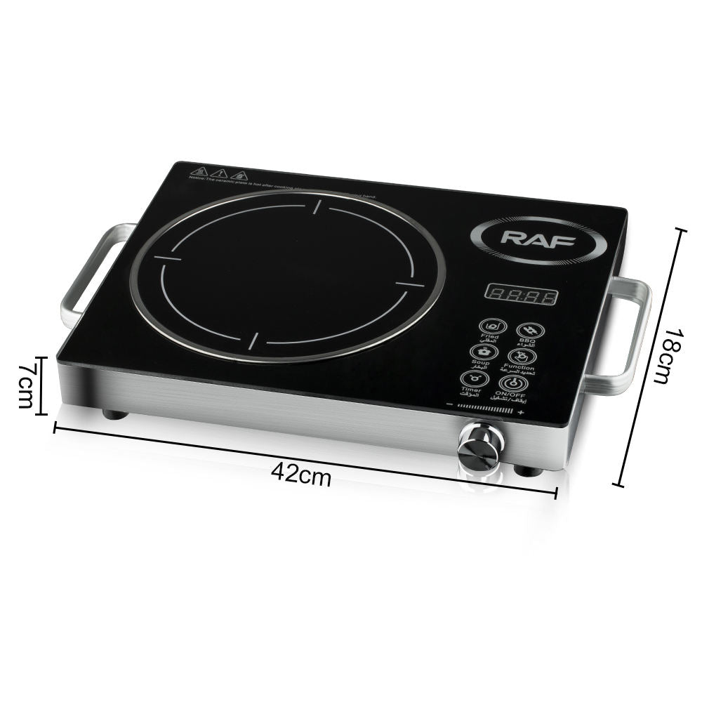 RAF 3500W Single Infrared Cooker Hot Plate for Cooking, with Adjustable Temperature & Stay Cool Handles, Suitable for Office/Home/Camp Use, Compatible for All Cookwares