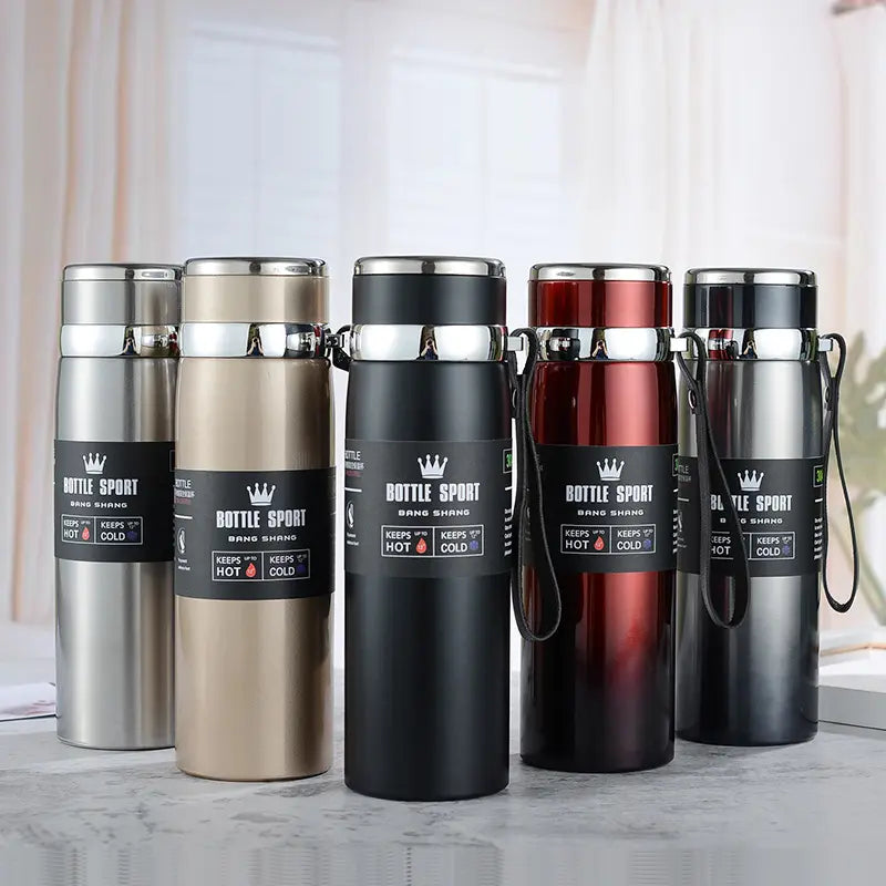 1000ml Thermos Bottle Water Bottle Double Stainless Steel Vacuum Flask Travel Office Fitness Thermos Water Bottles Drinkware