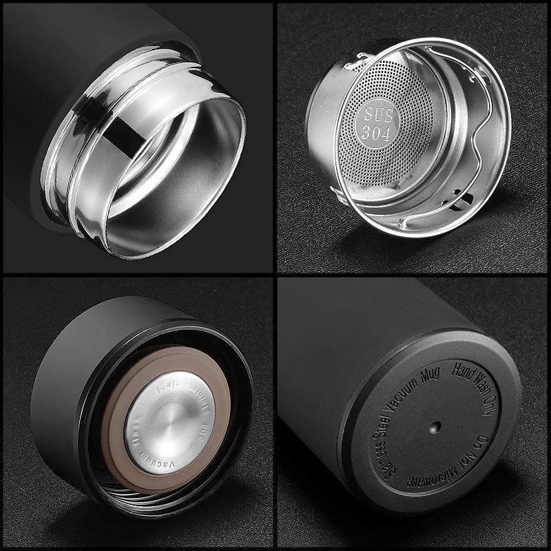 Smart LED Active Temperature Display Indicator Insulated Stainless Steel Hot & Cold Flask Bottle (500ml)