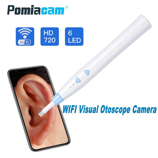 IOS\Android کے لیے Wifi Visual Ear F180B 3.9mm چمچ ایئرپک انسپکشن کیمرہ ویڈیو USB ویژول ایئر کلینر 