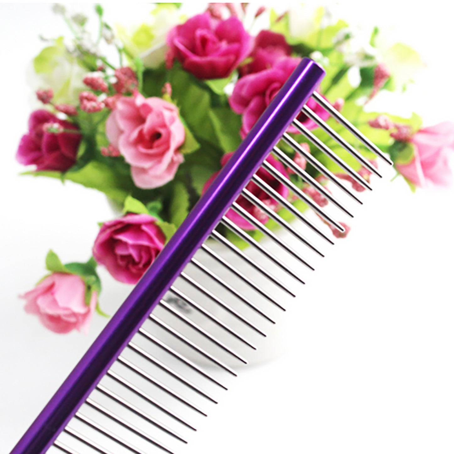 19 cm High Quality Pet Comb Professional Stainless Steel Grooming Combs Cleaning Brush Removes Loose Tangles Knots for Dogs Cats