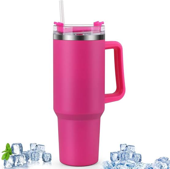 Tumbler with Handle and Straw Lid| Insulated Cup Reusable Stainless Steel Travel Mug Cup Holder Friendly | Gifts-Women,Men| Iced Coffee Hot and Cold Tea 1200ml