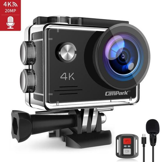 CAMPARK X5 4K 20MP WiFi Action Camera Sport Camera External Microphone 40M Waterproof Camcorder