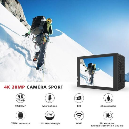 CAMPARK X5 4K 20MP WiFi Action Camera Sport Camera External Microphone 40M Waterproof Camcorder