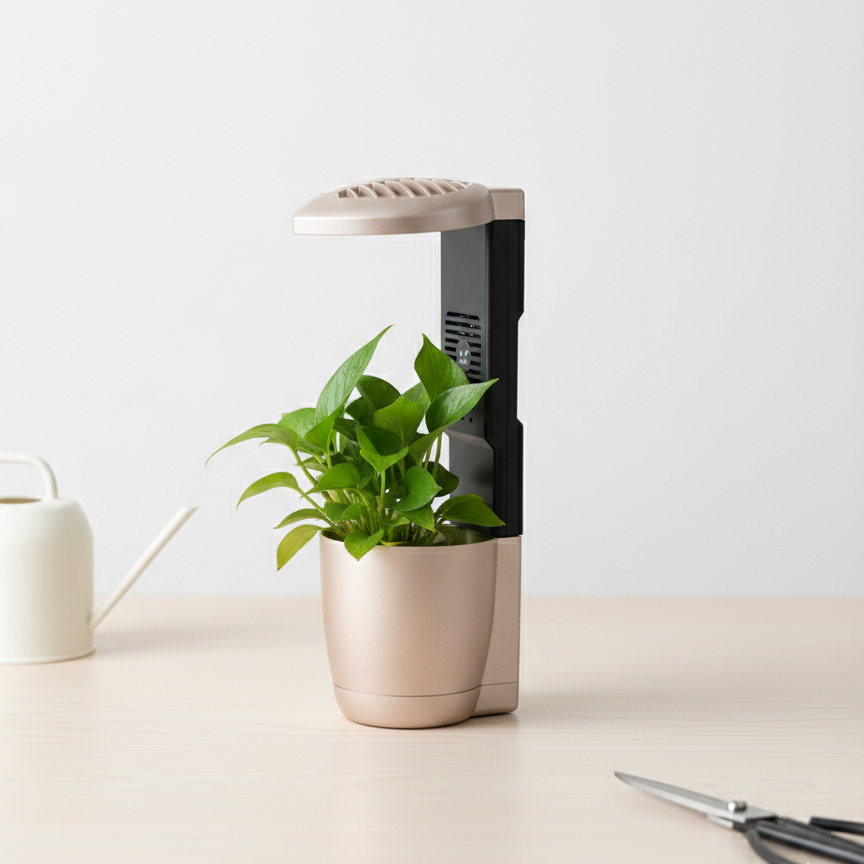 Desktop Plant Grow Lights With Port for Indoor Plants Full Spectrum, 12 LED/9 inch 5V 2 Brightness Mode With Speaker and Air freshener Best For Gifting