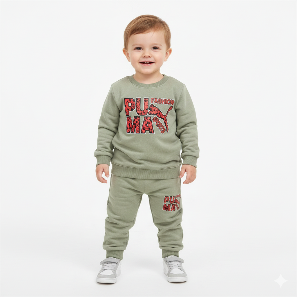 Minime Kids Printed Fleece Tracksuit Sweatshirt & Sweatpants for Boys & Girls Soft & Cozy Fleece Suit for Kids – Children’s Warm Fleece Co-Ord Set Stylish Sweatshirt + Pajama Suit