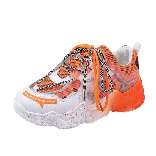 Women Sneakers Vulcanize Orange Fashion Casuals Height Increasing Female Chunky Ladies Shoes