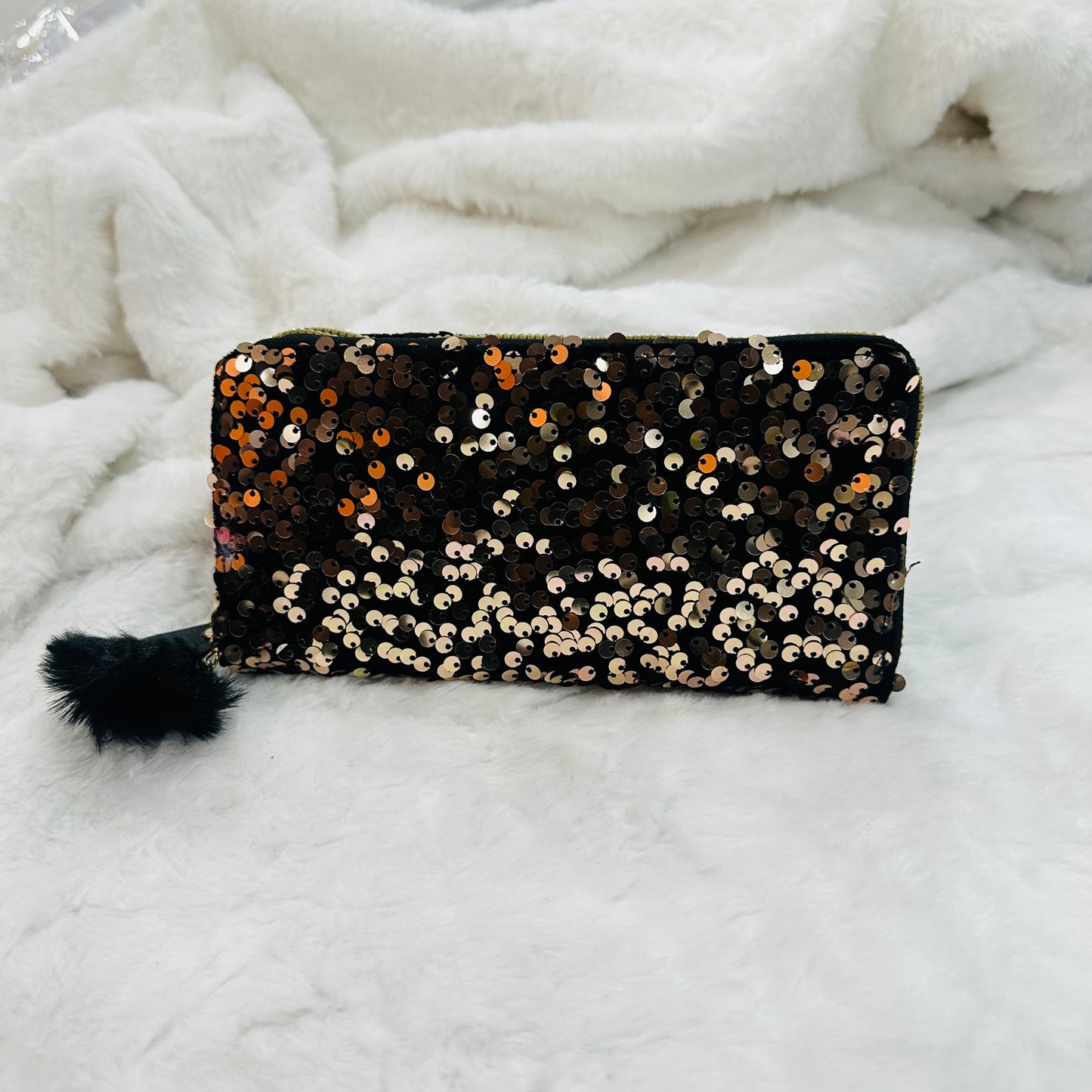Clutch for Girls – Stylish Sequins Double Zip Clutch for Women and Girls | Elegant Bridal Party Handbag | Wedding & Festive Evening Purse