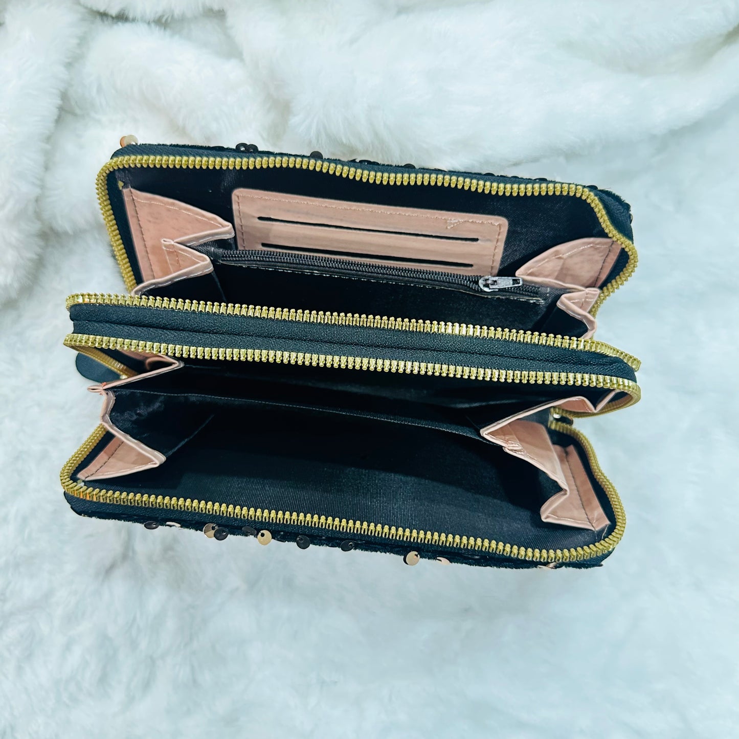 Clutch for Girls – Stylish Sequins Double Zip Clutch for Women and Girls | Elegant Bridal Party Handbag | Wedding & Festive Evening Purse