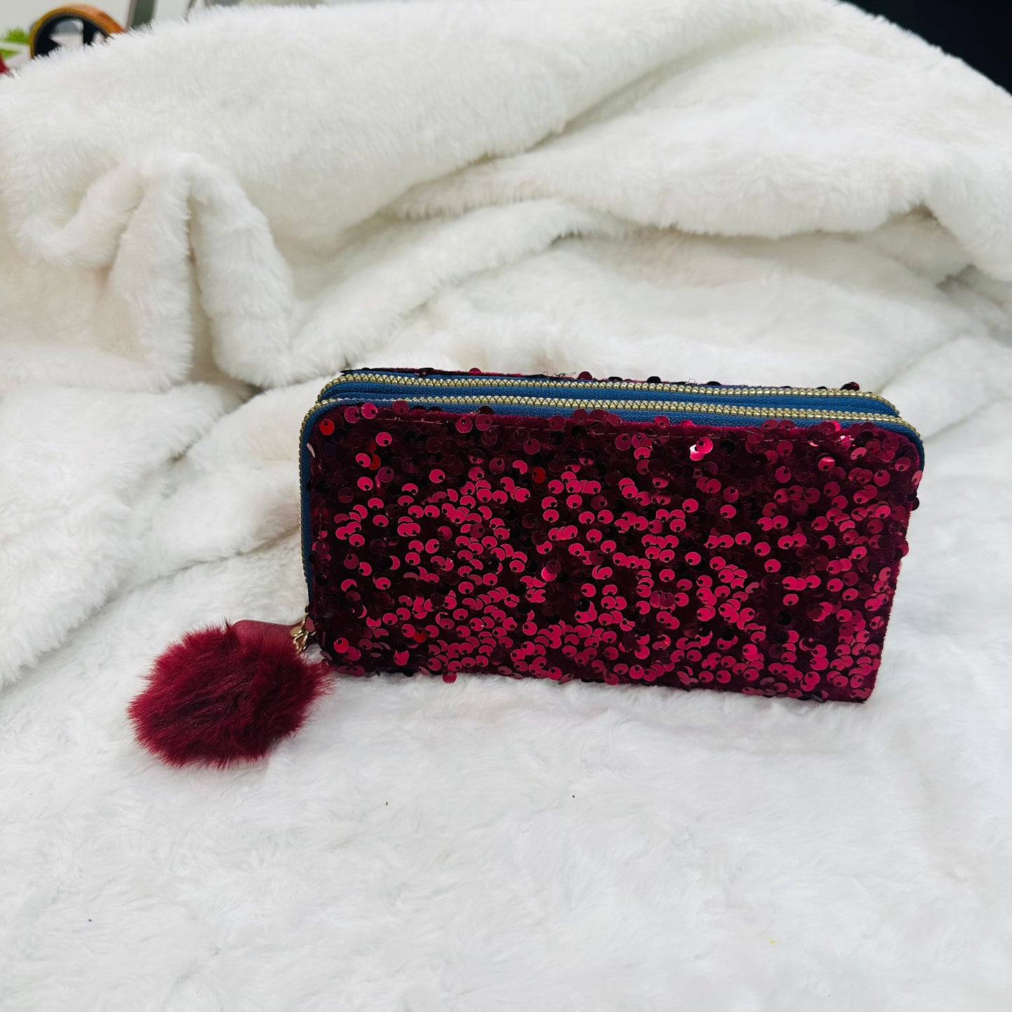 Clutch for Girls – Stylish Sequins Double Zip Clutch for Women and Girls | Elegant Bridal Party Handbag | Wedding & Festive Evening Purse