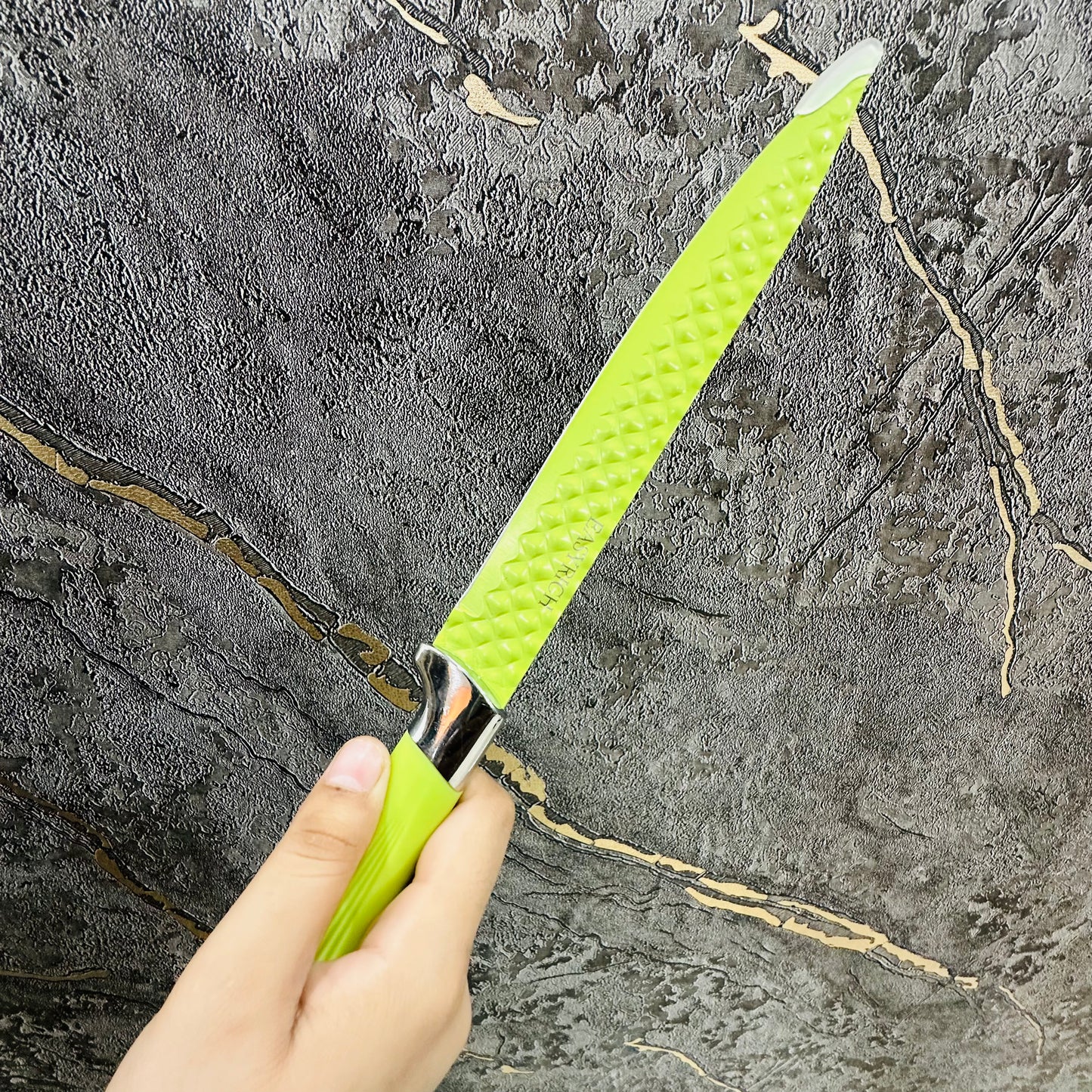 6 Piece Kitchen Knife Set, Stainless Steel, Non-Stick Coated, Colorful Chef Knives for Cutting, Slicing, Dicing, Chopping