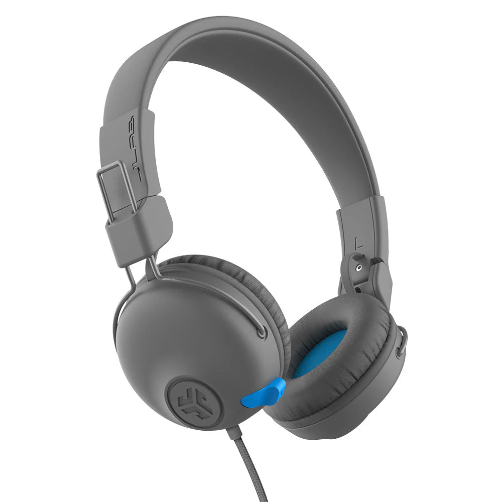 JLab JBuddies Learn On-Ear Kids Headphones, Retractable Boom Mic, Built-in Volume Regulators for Safety, Folding, Adjustable, Great for Schooling Homework and Virtual Classes
