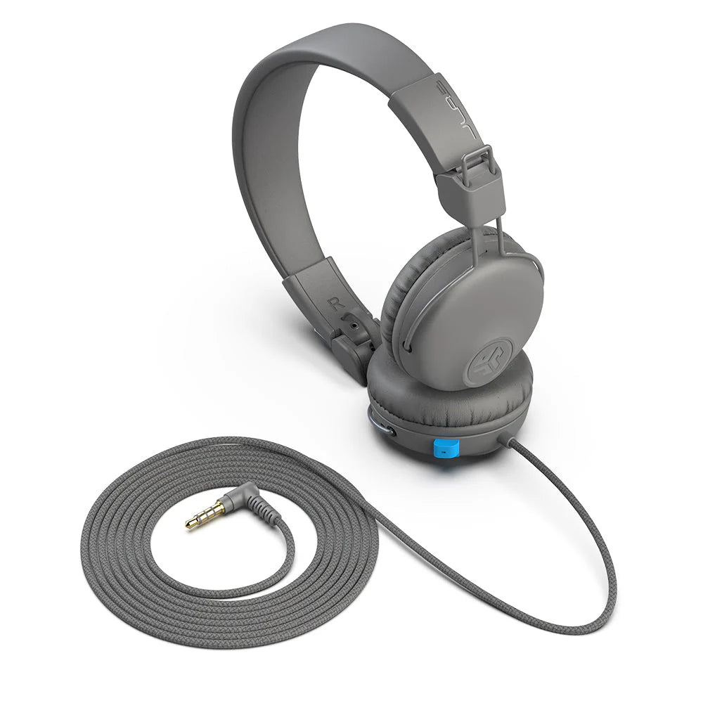 JLab JBuddies Learn On-Ear Kids Headphones, Retractable Boom Mic, Built-in Volume Regulators for Safety, Folding, Adjustable, Great for Schooling Homework and Virtual Classes