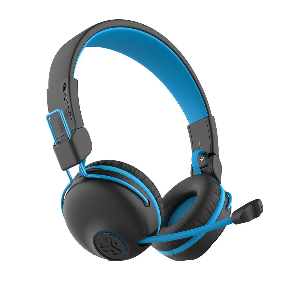 JLab JBuddies Play Gaming Headset, Wireless Headphones, 22+ Hour Bluetooth Playtime on Mobile, Volume Safe, Cable for Gaming PC, Console, Retractable Mic, Quick Mute