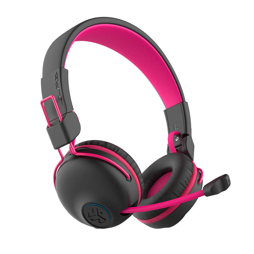 JLab JBuddies Play Gaming Headset, Wireless Headphones, 22+ Hour Bluetooth Playtime on Mobile, Volume Safe, Cable for Gaming PC, Console, Retractable Mic, Quick Mute