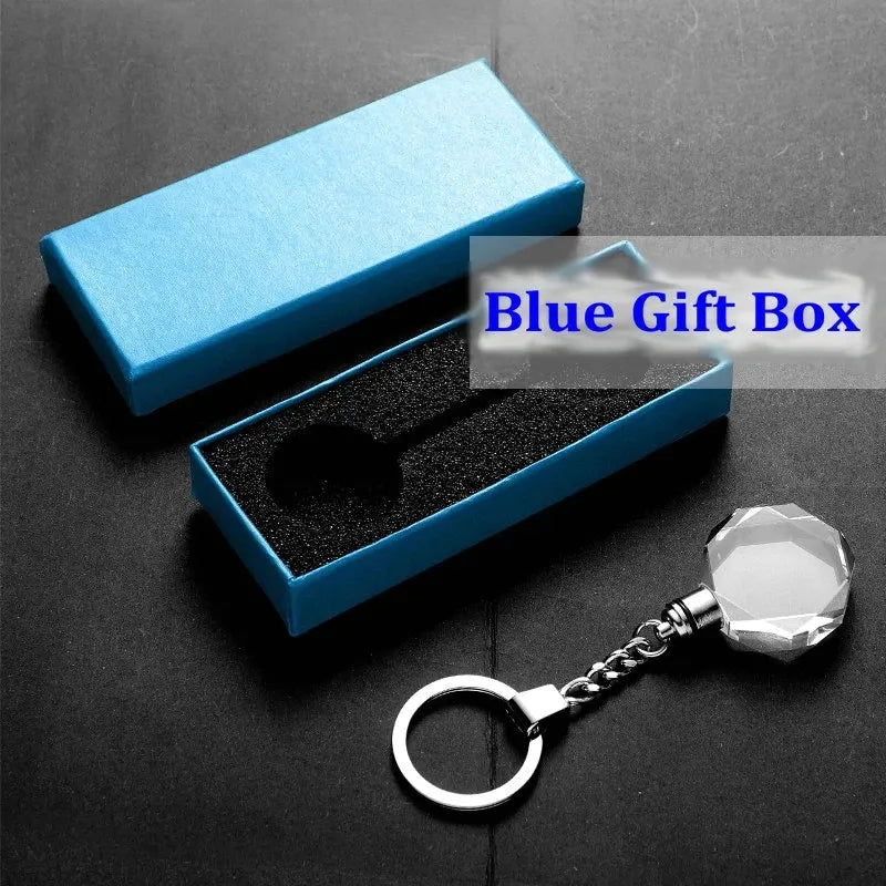 Car Logo Crystal Keychain Flashing Keychain with Laser Engraved Crystal Body w/Colorful LED Crystal Gift Decoration Crafts 6 Colours Automatic Change